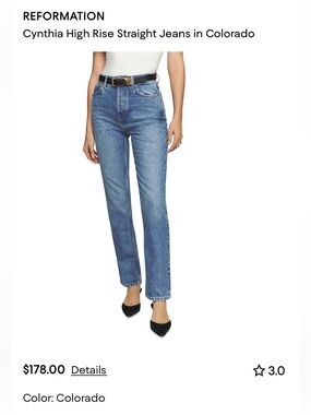 Reformation Straight Leg Jeans in Colorado - size 26